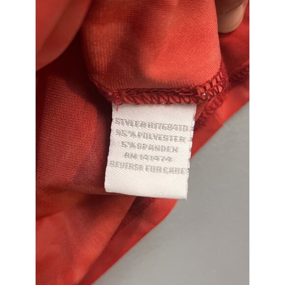 Belah & Codey Cowl Neck Top Womens Orange Red Tie‎ dye Tank Stretch Blouse NEW - Picture 6 of 8